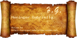 Heninger Gabriella névjegykártya